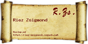 Riez Zsigmond névjegykártya
