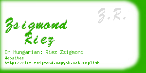 zsigmond riez business card